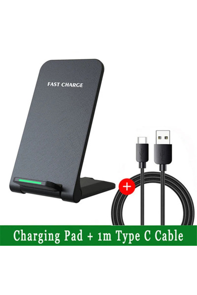 Choice1 Black Wiht Cable Fast Wireless Charger Stand Pad for iPhone 17 16 15 ...