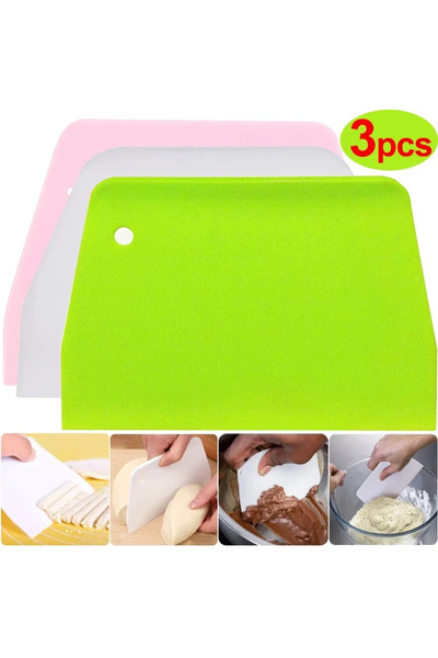 Choice 3pcs set y Multipurpose Dough Cutter Bowl Scraper for Bread Dough Fond...