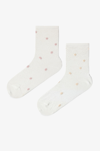 Penti Floral Jacquard 2'li Soket Çorap