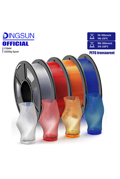 Choice16 مجموعة من 4 ألوان من خيوط الطباعة ثلاثية الأبعاد PETG، قطر 1.75 مم، ...