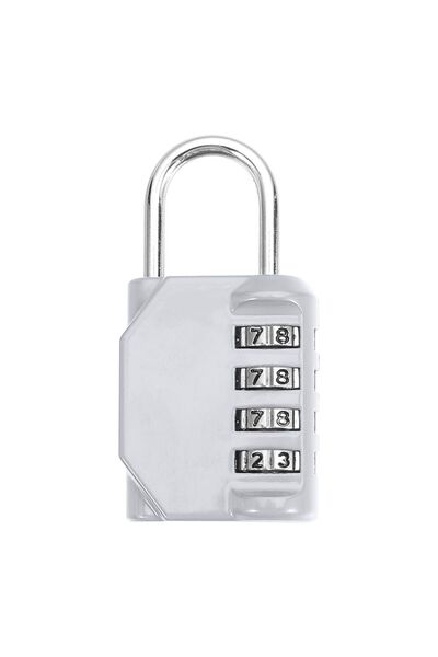 choice2 silver Metal Code Lock 4 Dial Digit Password Lock Resettable Combinat...