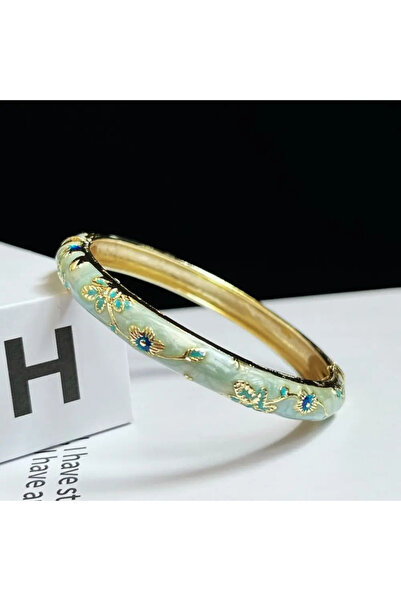 Choice15 58-60mm Imitation Rhodium Plated Enamel Chinese Cloisonne Bracelet D...