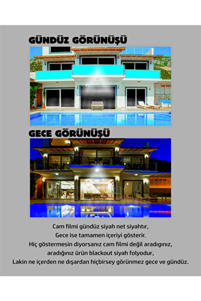 PROKA CAM FİLMLERİ Amerikan Çizilmez Cam Filmi Siyah - En Koyu Ton -90 Cm X 6mt