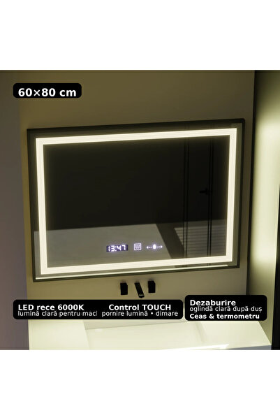 OEM Oglinda LED Rectangulara, 80x60cm, Verite Majeste Noir Motion Glow Marcel...