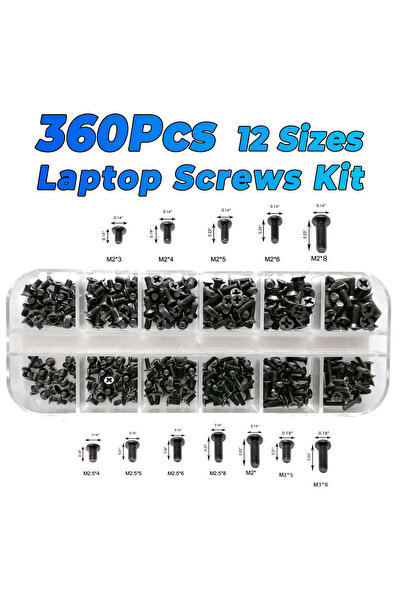 Choice 360pcs 360pcs Laptop Screw Kit 12 Sizes M2 M2.5 M3 for Dell HP Acer AS...