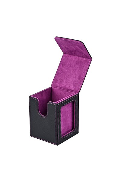 Choice Black-Purple Card Deck Box with Display Window, Hold 120 + Single Slee...