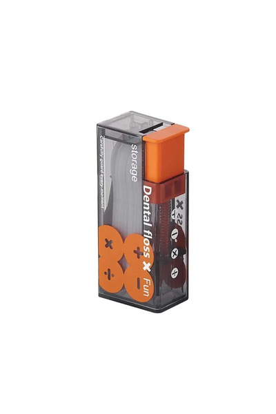 Choice Orange Portable Floss Dispenser Includes 10Pcs Floss Automatic Ejectab...
