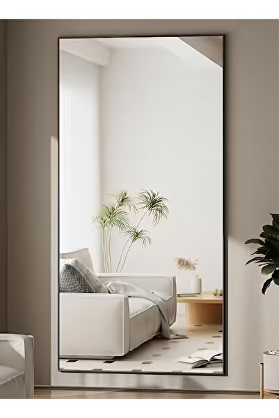 Taimi مرآة كبيرة جدًا مقاومة للكسر بتصميم أنيق 180 × 80 سم - إطار معدني أسود ...