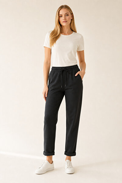 Bravie Women's Double Leg Sweatpants Black 2629