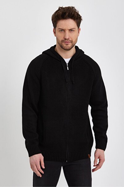 ALEXANDERGARDI Zipped Long Sleeve Hooded Knitted Cardigan (E22-5716)