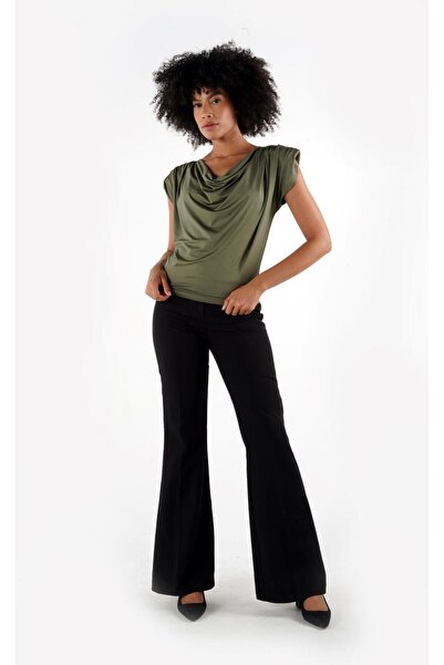 ALEXANDERGARDI Degaje Yaka Cropped Draped Blouse (B24-00181)