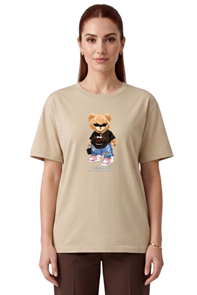 DK DAKSEL Tricou unisex oversized cu imprimeu multicolor Swaggy Teddy Bear, R...