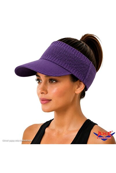 AXE SPORTSWEAR Pălărie mov cu vizor elastic, protecție solară UV, șapcă de te...