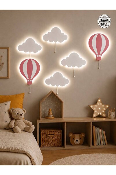Windly Concept 4’lü Bulut 2’li Balon Bebek Odası Çocuk Odası Aydınlatma Dekor...
