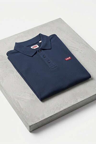Levi's Men's Relaxed Fit Polo Neck Navy Blue T-Shirt - A0229-0008