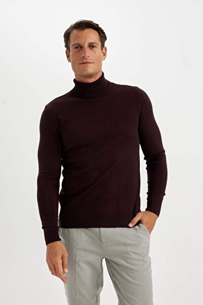 DeFacto Slim Fit Slim Fit Turtleneck Basic Plain Knitwear Sweater R1124Az