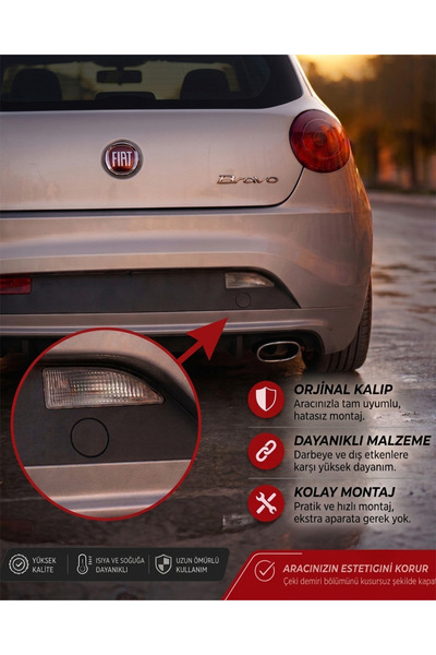 çözüm plastik Fiat Bravo arka çeki demiri kapağı 735441643