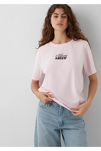 Mavi Slogan Printed Pink T-Shirt Regular Fit / Normal Cut 1614165-89200