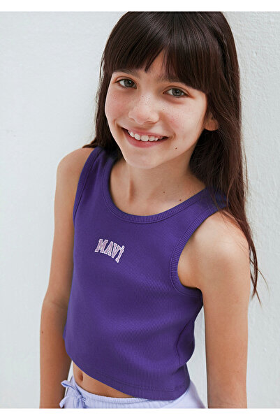 Mavi Logo Printed Purple Athlete T-Shirt Fitted / Body-Fitting Cut 7610336-70909