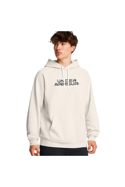 Under Armour RIVAL FLC TXTR CG HOODIE 1389428-110 Εκρού