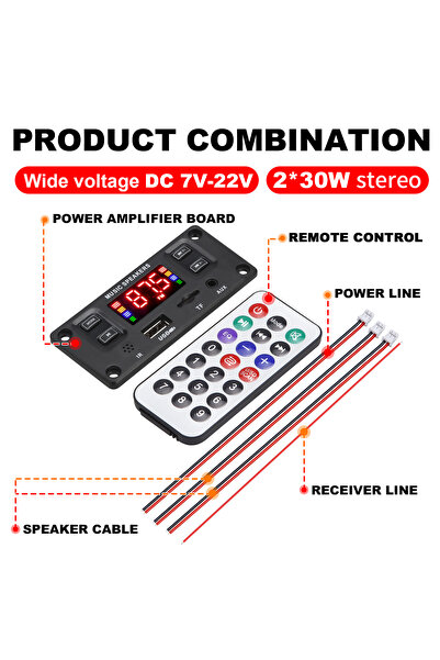 Choice 30W 60W 50W 40W Amplifier Bluetooth 5.0 DIY MP3 WAV Decoder Board DC 1...