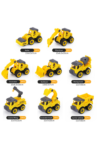 Choice 8PCS 8pcs Engineering Vehicle Toys for Kids DIY Nut Excavator Tractor ...