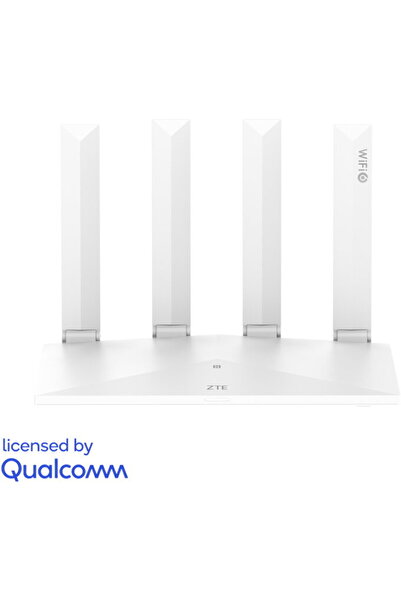 ZTE Router Wireless Gigabit T3000W, Dual-Band, WiFi 6, Dual-Core Qualcomm, Alb