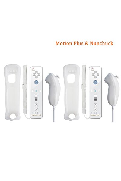 Choice 2 White nunchuck Optional Motion Plus Remote Controller For Wii Remote...