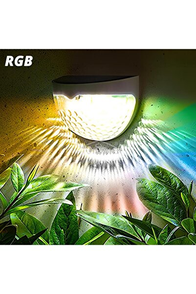 Choice مصباح تحوط شمسي RGB أسود اللون، 6 مصابيح LED، نصف دائري، مقاوم للماء ب...
