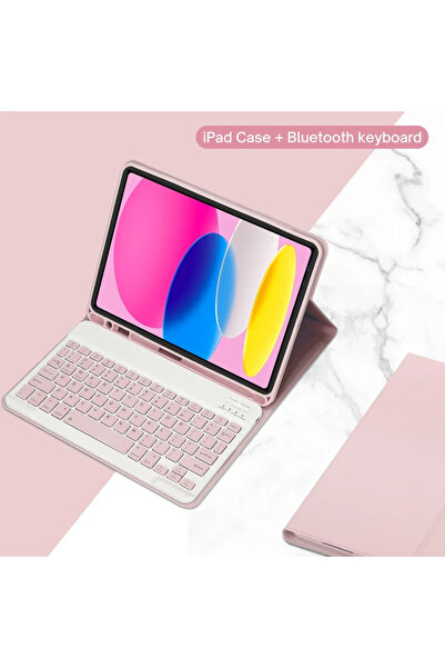 Choice English keyboard Pink Case for iPad 10th 10.9 Inch 2022,Wireless Bluet...