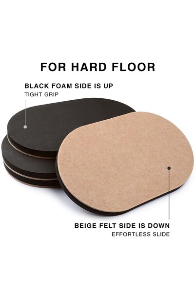 Choice 1 Pc 4PCS Felt Furniture Sliders Hardwood Floors - 4 PCS 6" x 3 1/2" F...
