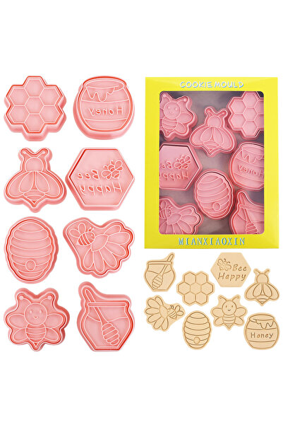 Choice 8-Bee 8pcs Bee Honey Cookie Cutters Butterfly Cookie Stamps Hand Press...