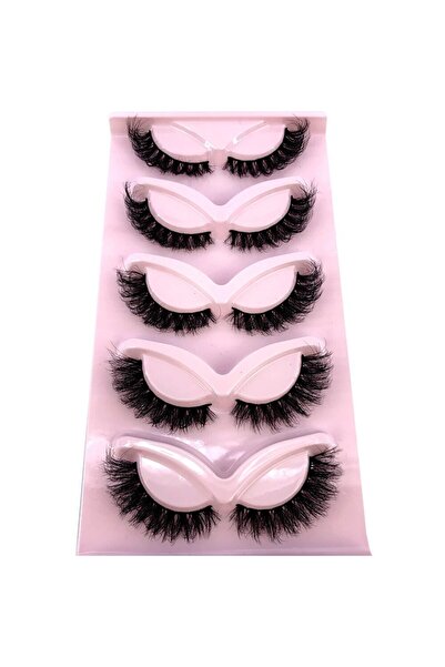 Choice 5pairs Ru-1 5 Pairs Cat/Fox Eyelashes Faux Mink Eyelashes Winged End E...
