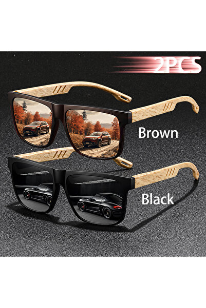 Choice1 Brown-Black 2PCS Classic Luxury Designer Colorful Lenses Sunglasses f...