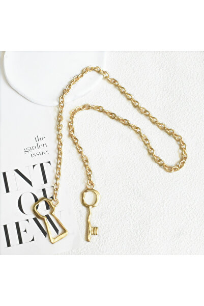 Choice gold New Arrival Matte Gold-Plated Key Chain Necklace For Women Jewelr...