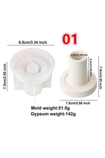 Choice Candlestick mold 01 Round Rod Candlestick Silicone Mold DIY Hexagonal ...