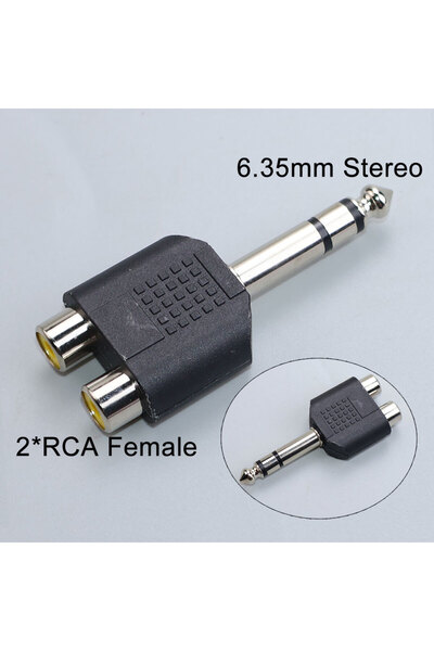 Choice12 6.35Stereo to 2RCA F 2PCS 3.5mm Audio Stereo To RCA Female Jack 6.35...
