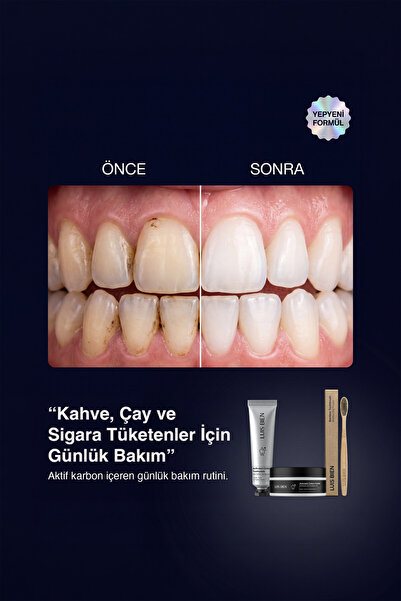 Luis Bien Aktif Karbon Diş Temizleme ve Beyazlatma Seti | Macun + Toz + Bambu Fırça