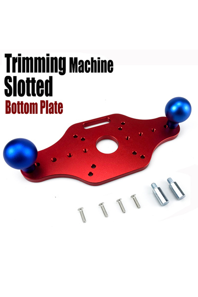 Choice Red Wood Router Base Woodworking Trimming Machine Slotted Bottom Plate...