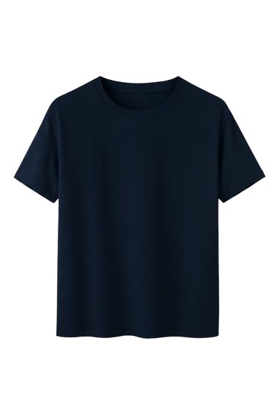 DK DAKSEL Navy Blue Color Oversize Teddy Bear Printed Women's T-Shirt