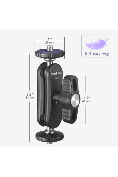 Choice1 Mini Magic Arm Magic Arm with Dual Ballhead Articulating 1/4'' Screw ...