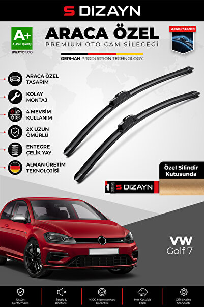 S Dizayn S-Dizayn VW Golf 7 Ön Cam Silecek Seti 2012-2020 Premium Araca Özel ...