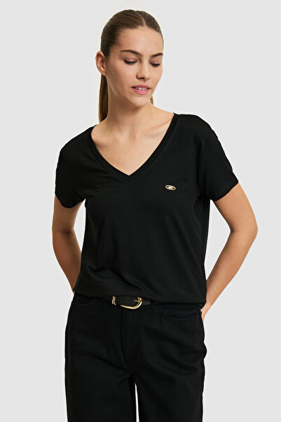 U.S. Polo Assn. Women's Black Basic T-Shirt 50321833-Vr046