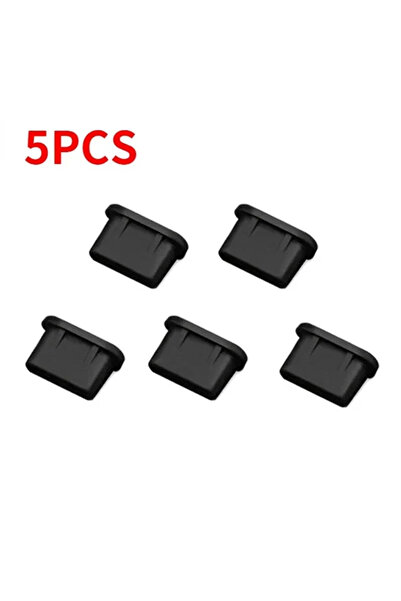 Choice 5 x Black Type-C Dust Plug Silicone USB C Port Cover Cap Charger Port ...