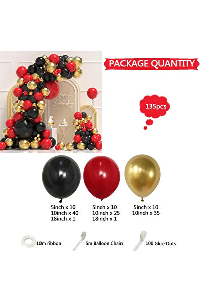 Choice as the picture as the picture 135pcs Graduation Season Black Red Gold ...