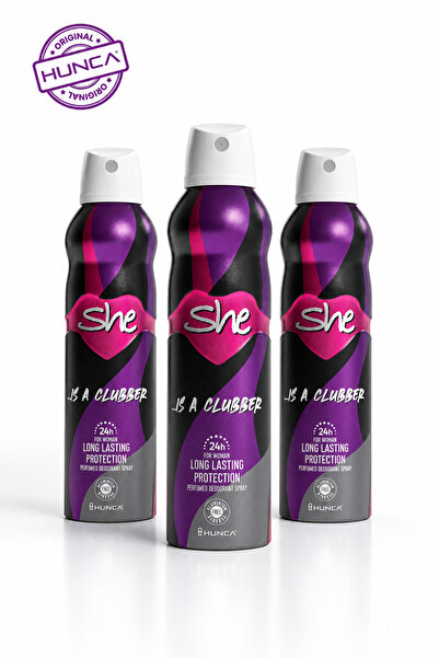 She Clubber Kadın Deodorant ( 3 Adet X 150 ml )