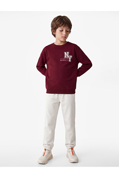Koton Cotton Long Sleeve Crew Neck Printed Sweatshirt
