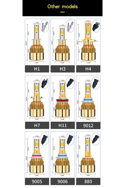 Choice8 H4/9003/HB2 Hi/Lo yellow white2PCS TCYATO 2Pcs Dual Color Yellow and ...