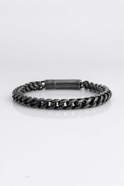 Crupt Studio 316L Steel Oxide Square Mesh Men's Bracelet