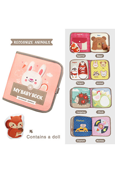 Choice Pink Montessori Busy Book Baby Early Education Book，Puzzle Toy, Animal...